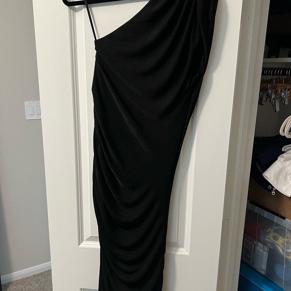 JLUXLABEL Chic Black One-Shoulder Dress